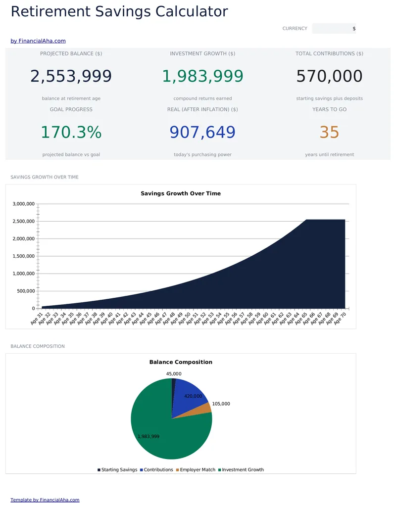 Retirement Savings Calculator preview