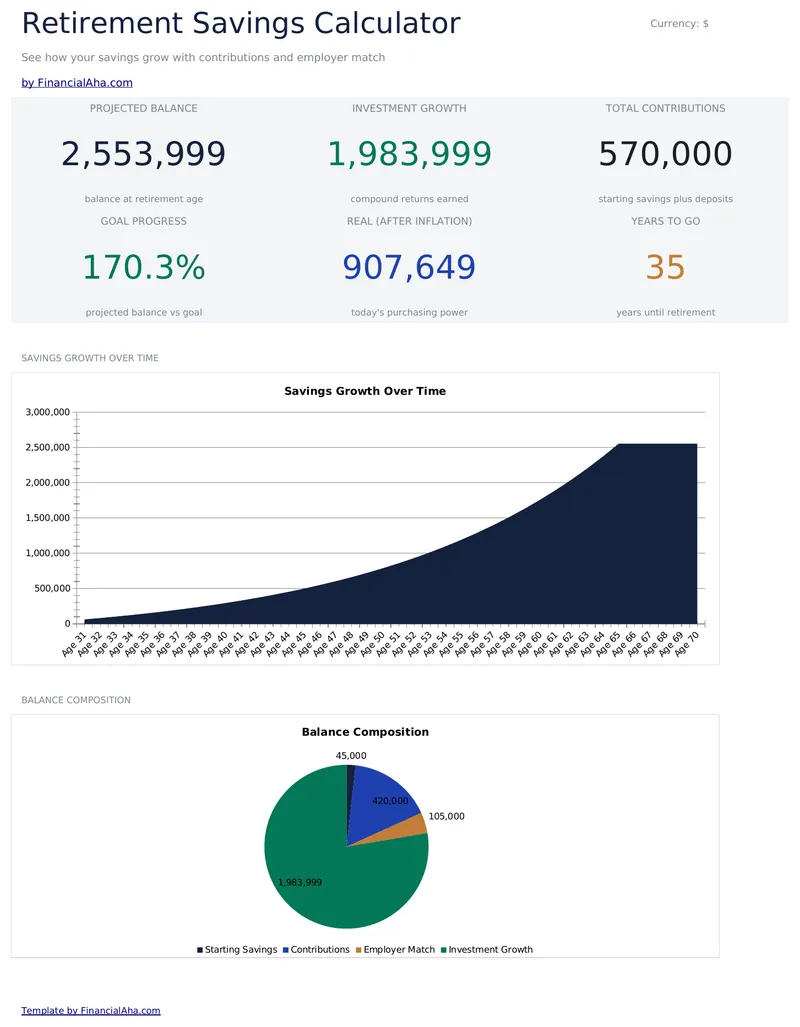Retirement Savings Calculator preview