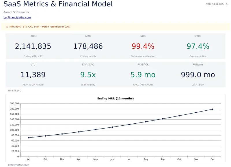 SaaS Metrics & Financial Model