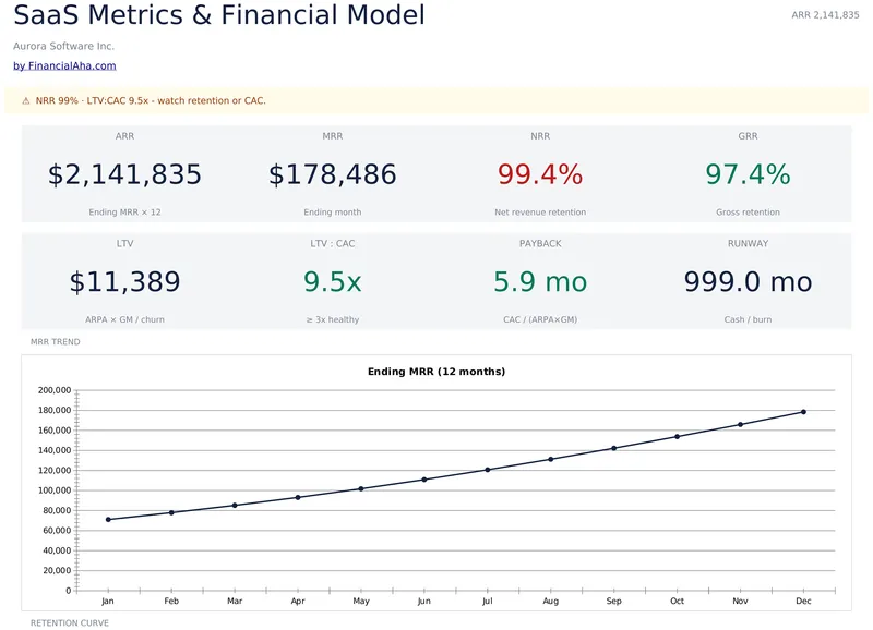 SaaS Metrics & Financial Model