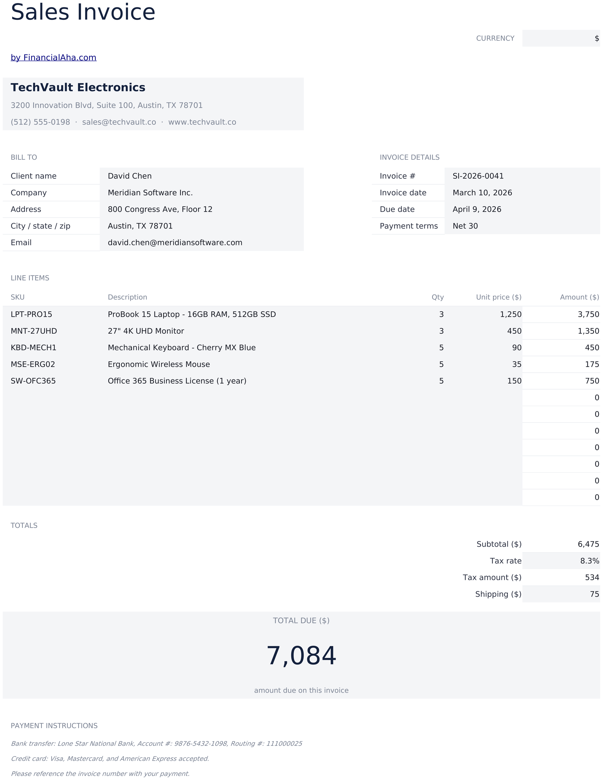Essentials template preview