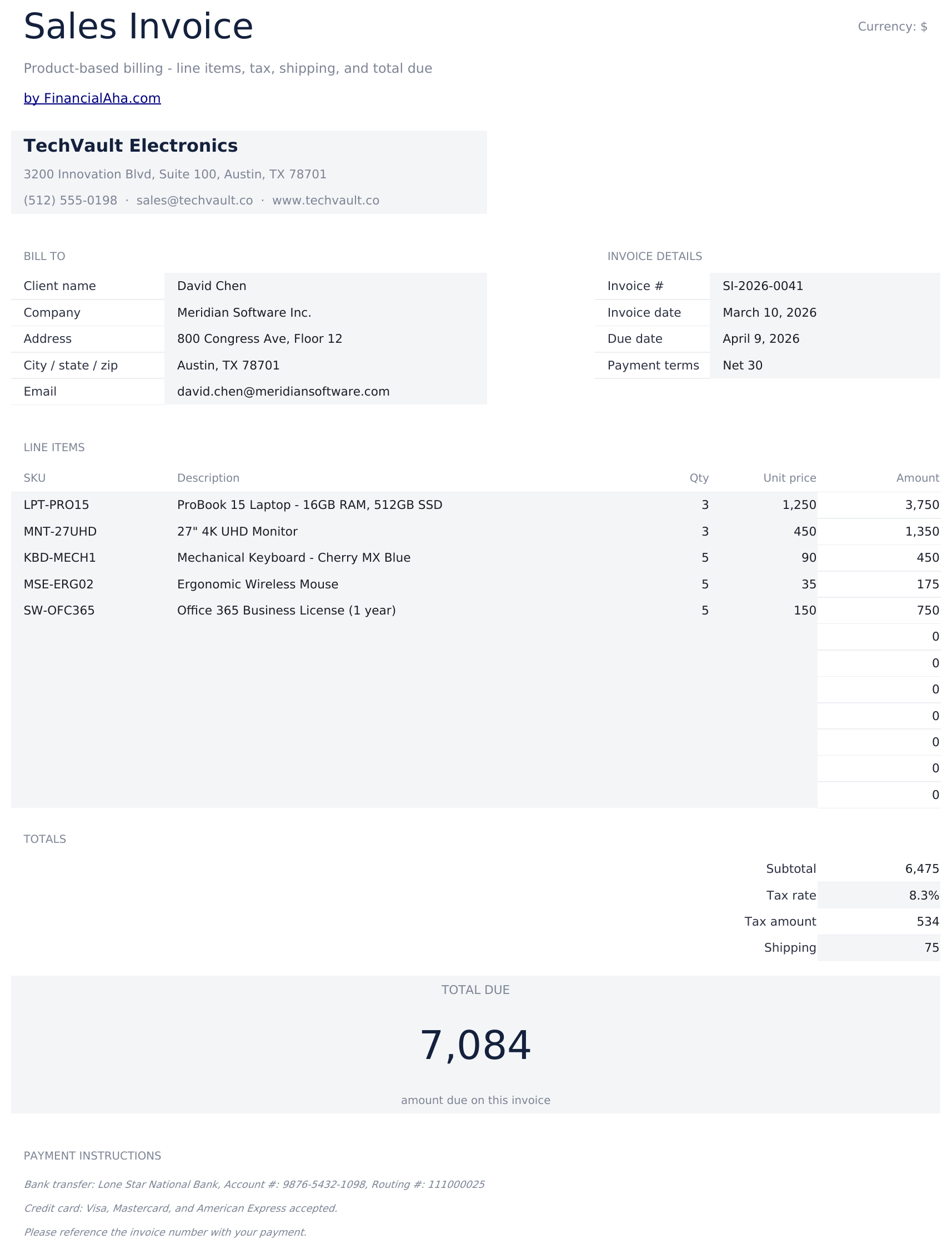 Essentials template preview