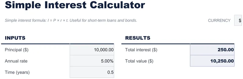 Simple Interest Calculator