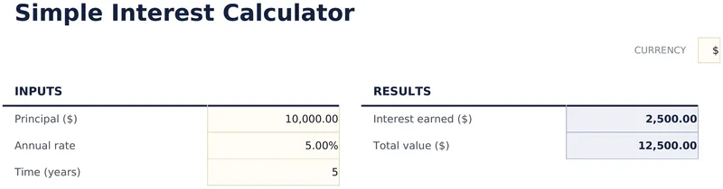 Simple Interest Calculator