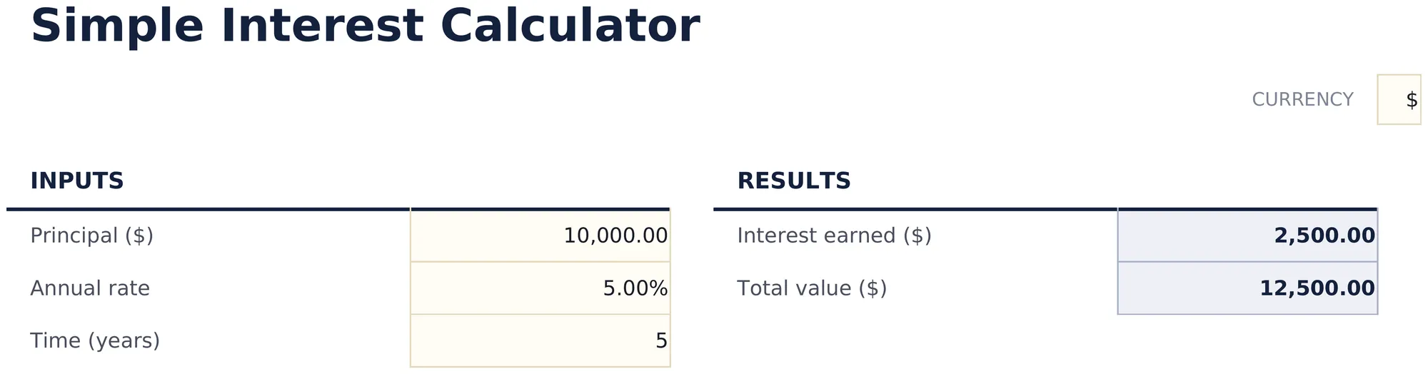 Simple Interest Calculator preview