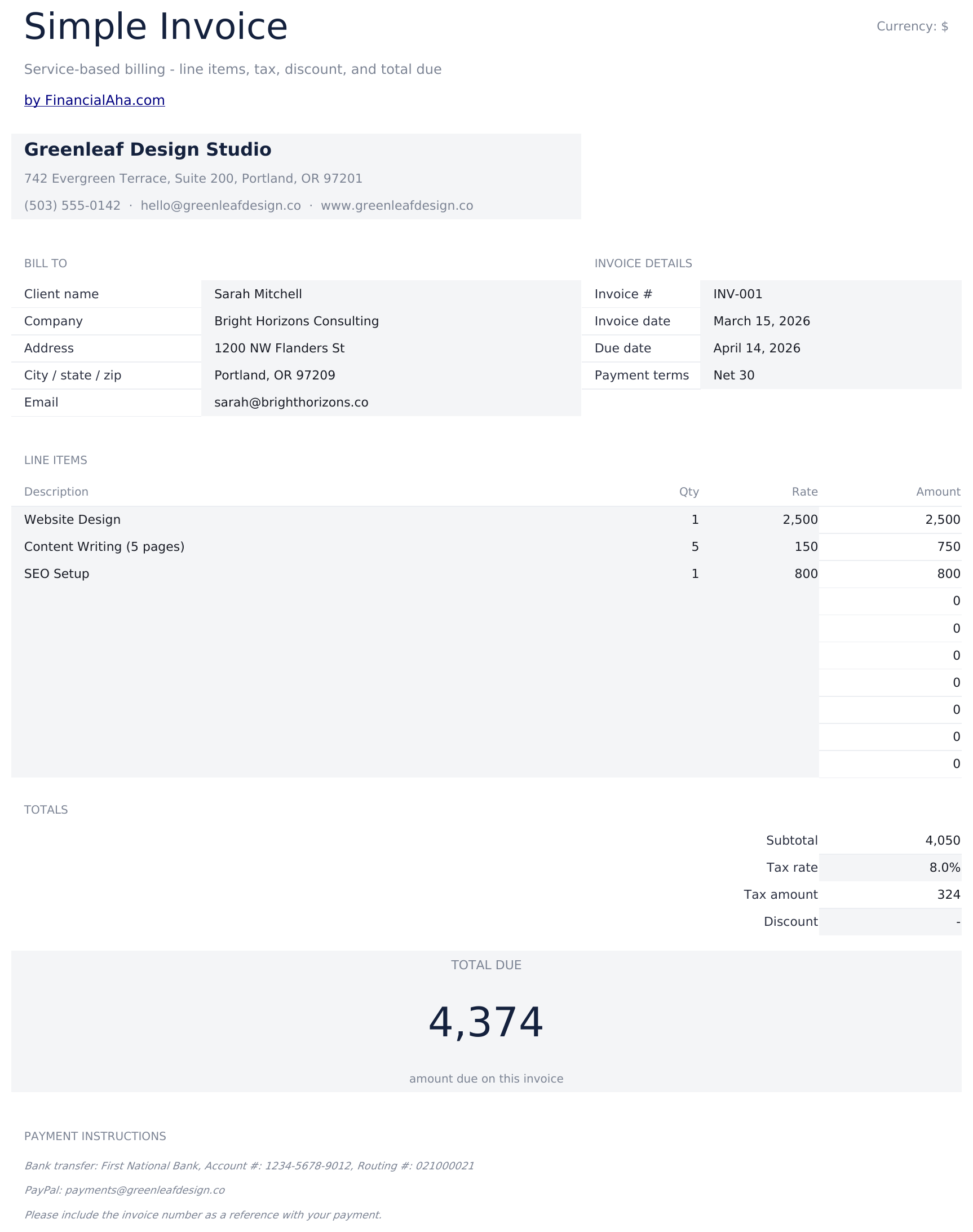 Essentials template preview