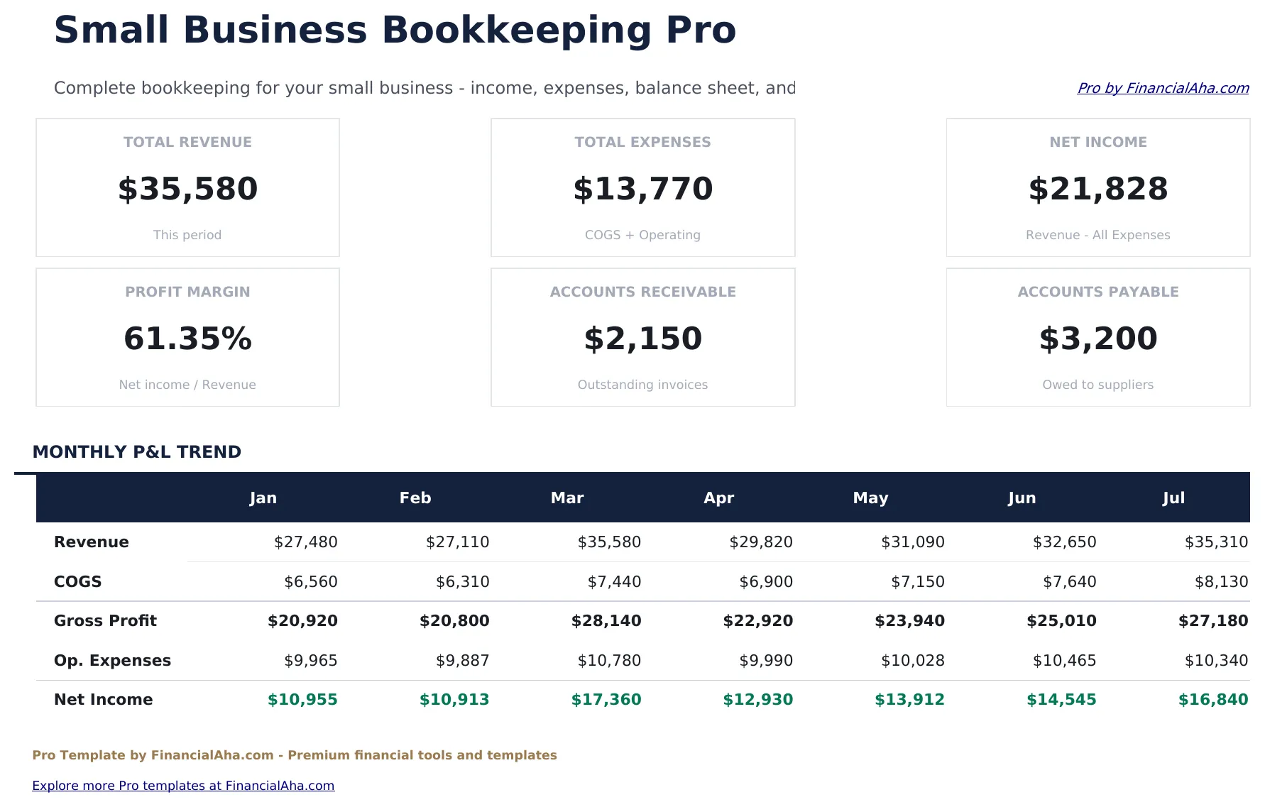Small Business Bookkeeping Pro preview