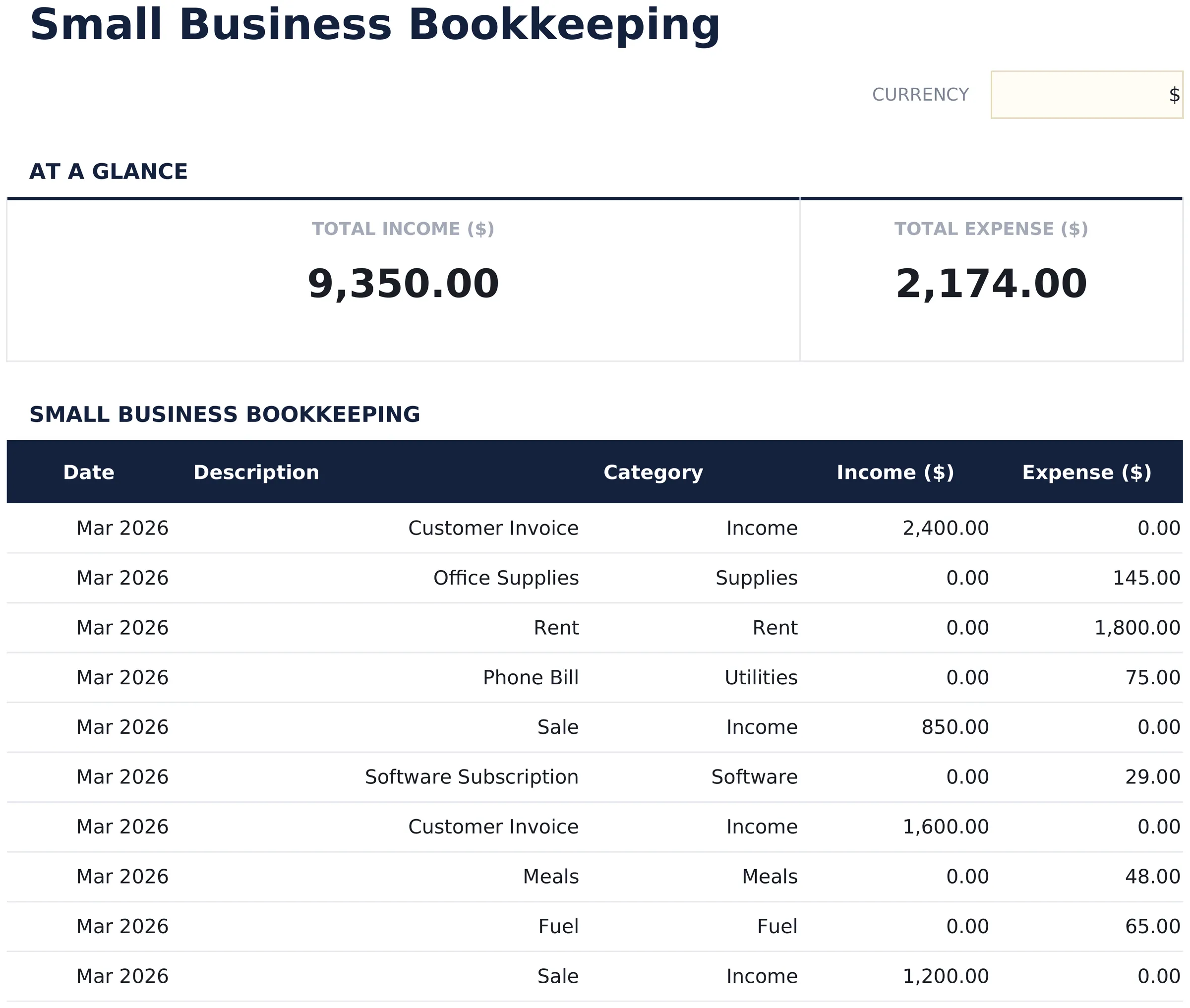 Small Business Bookkeeping preview