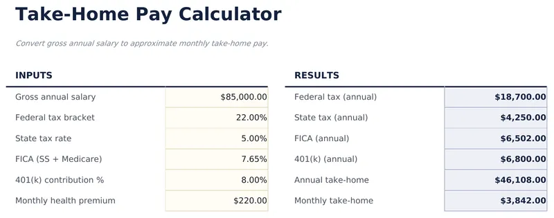 Take-Home Pay Calculator