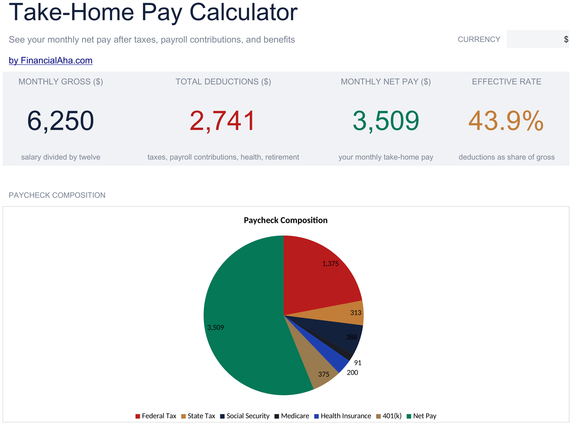 Essentials Take-Home Pay Calculator spreadsheet template preview