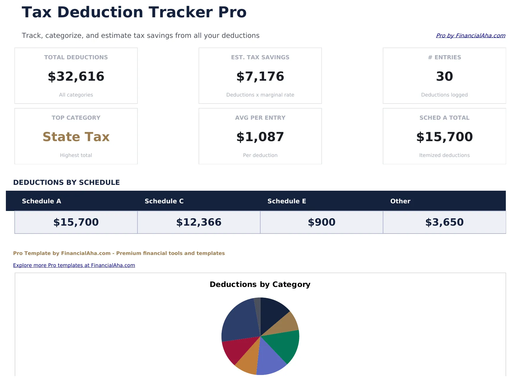 Tax Deduction Tracker Pro preview