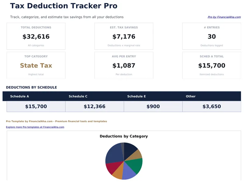 Tax Deduction Tracker Pro preview