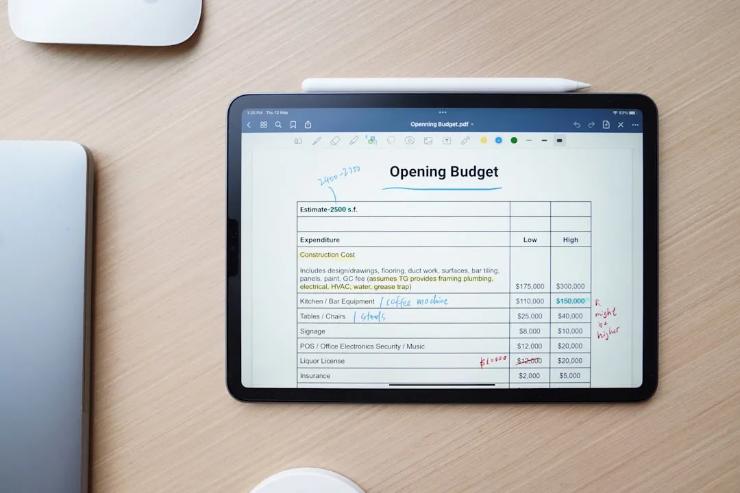 Budgeting on an iPad with GoodNotes 5.