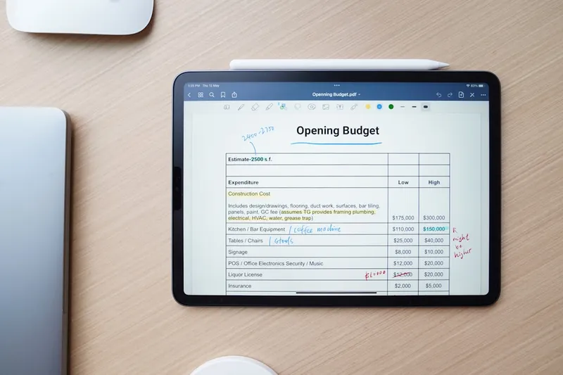 Budgeting on an iPad with GoodNotes 5.