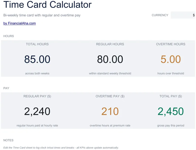 Time Card Calculator preview