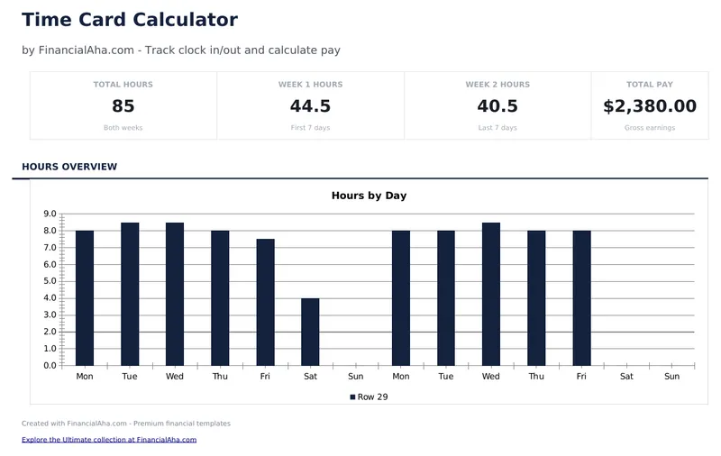 Time Card Calculator preview