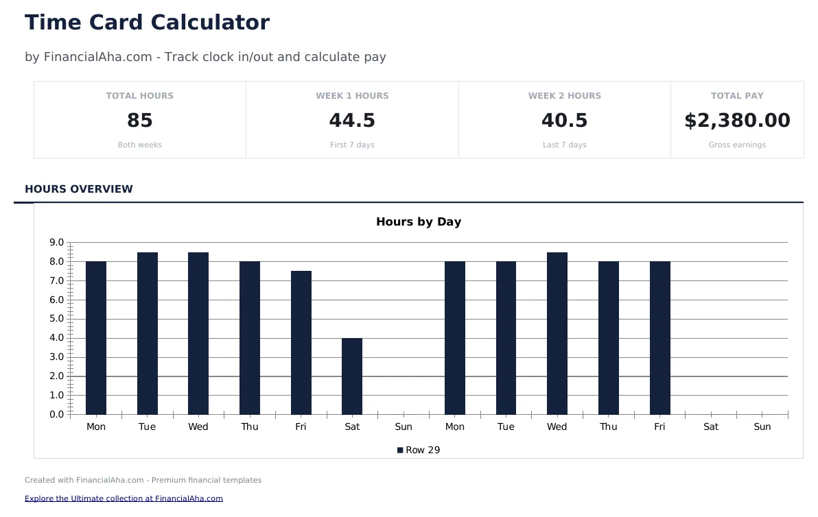 Time Card Calculator preview