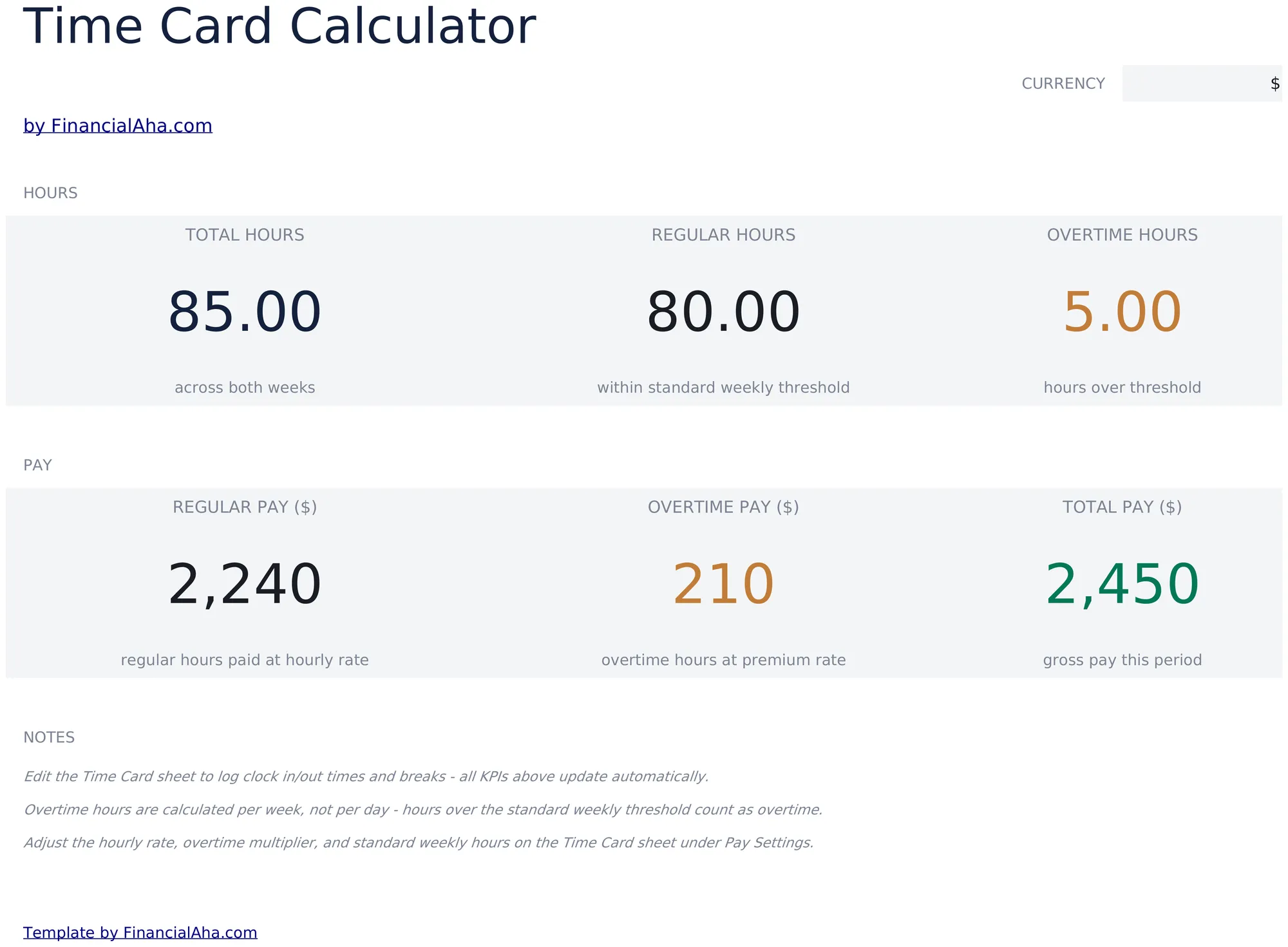 Time Card Calculator preview
