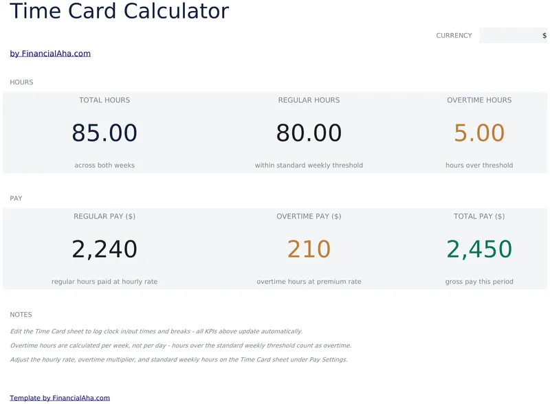 Time Card Calculator preview