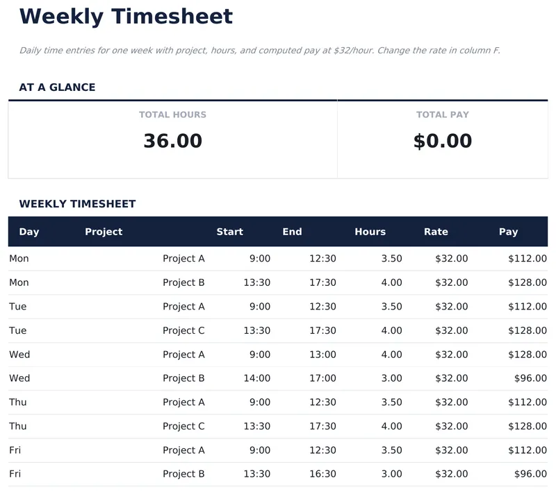 Weekly Timesheet