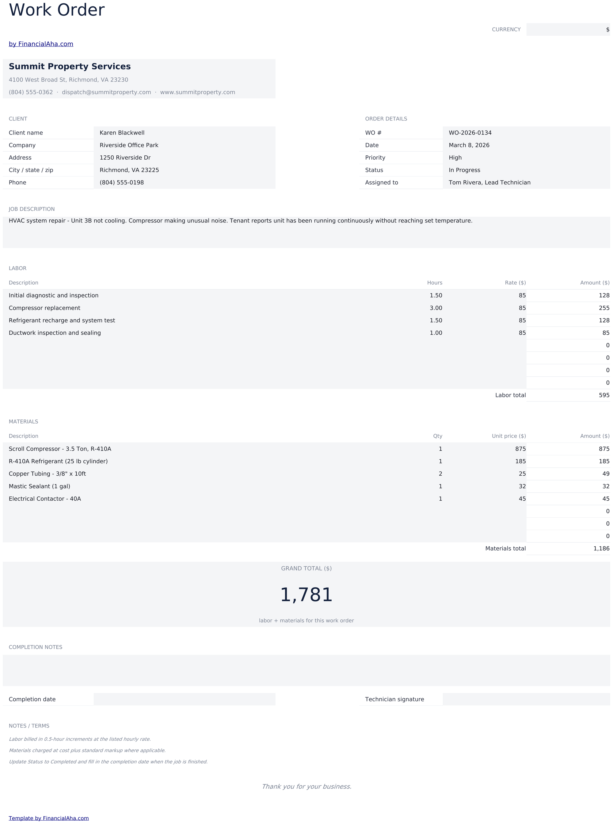 Essentials template preview