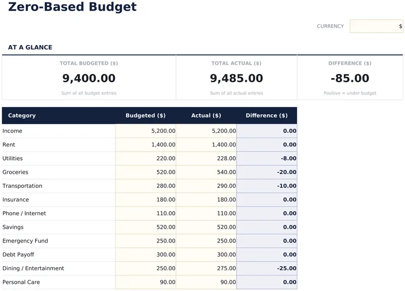 Zero-Based Budget