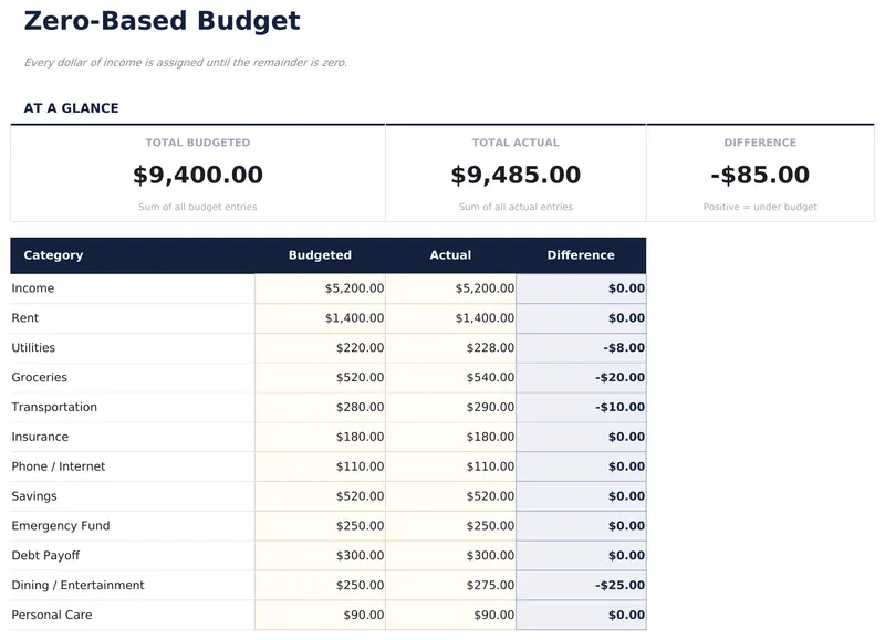 Zero-Based Budget