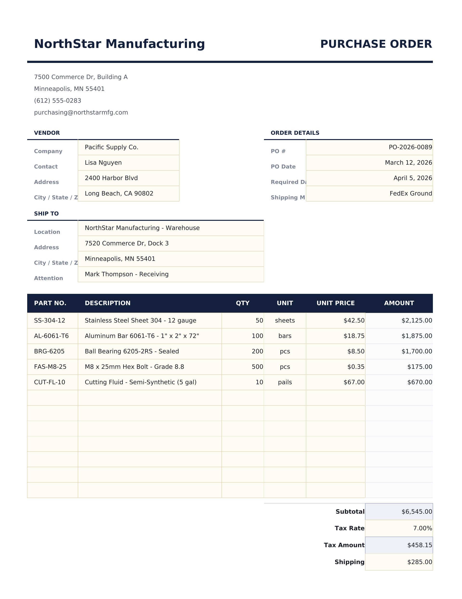 Purchase Order - Purchase Order