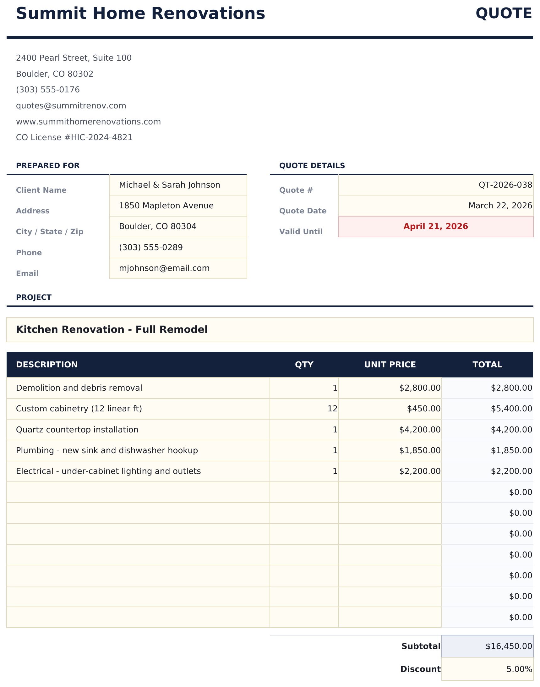 Quote Template - Quote