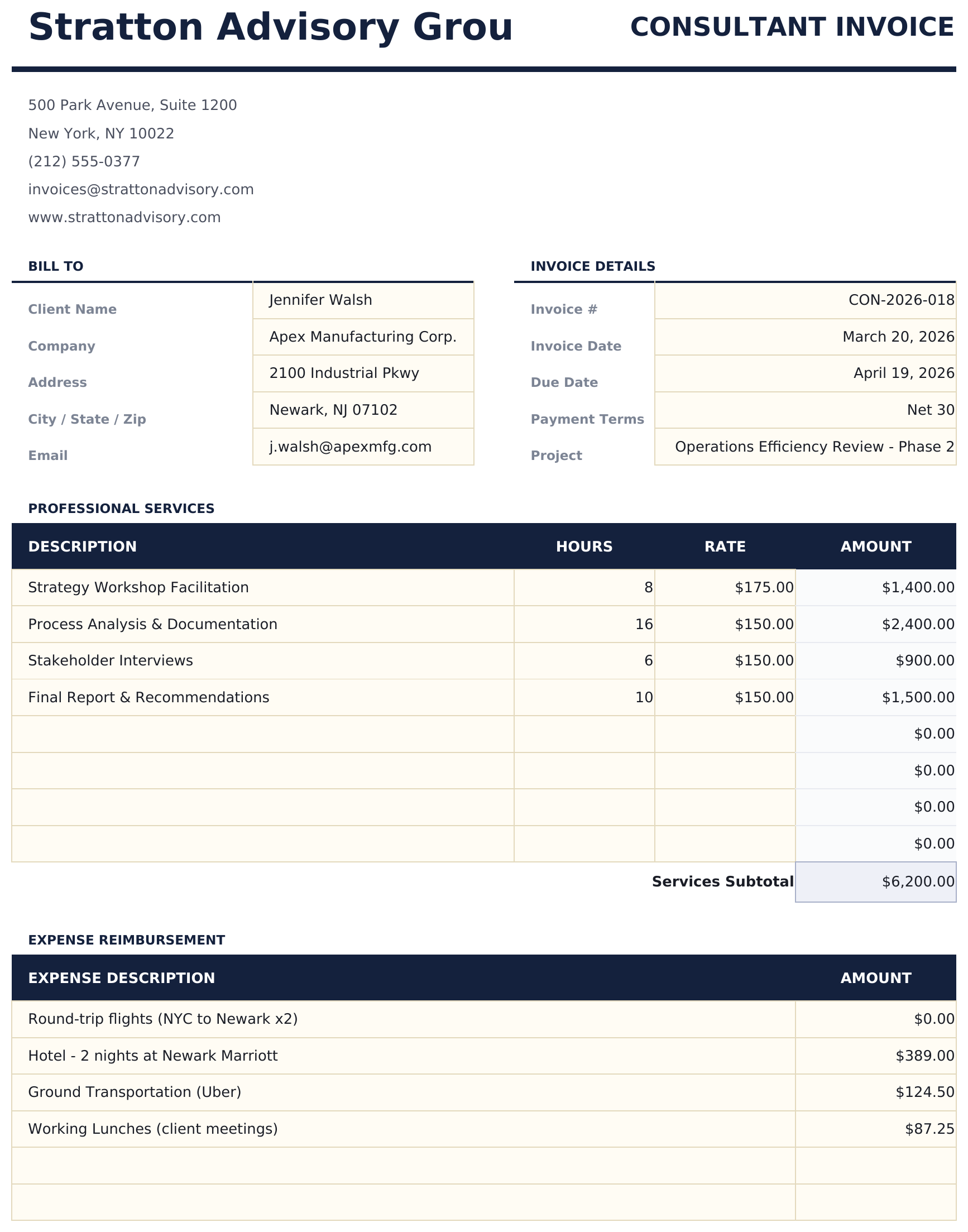 Consultant Invoice - Invoice