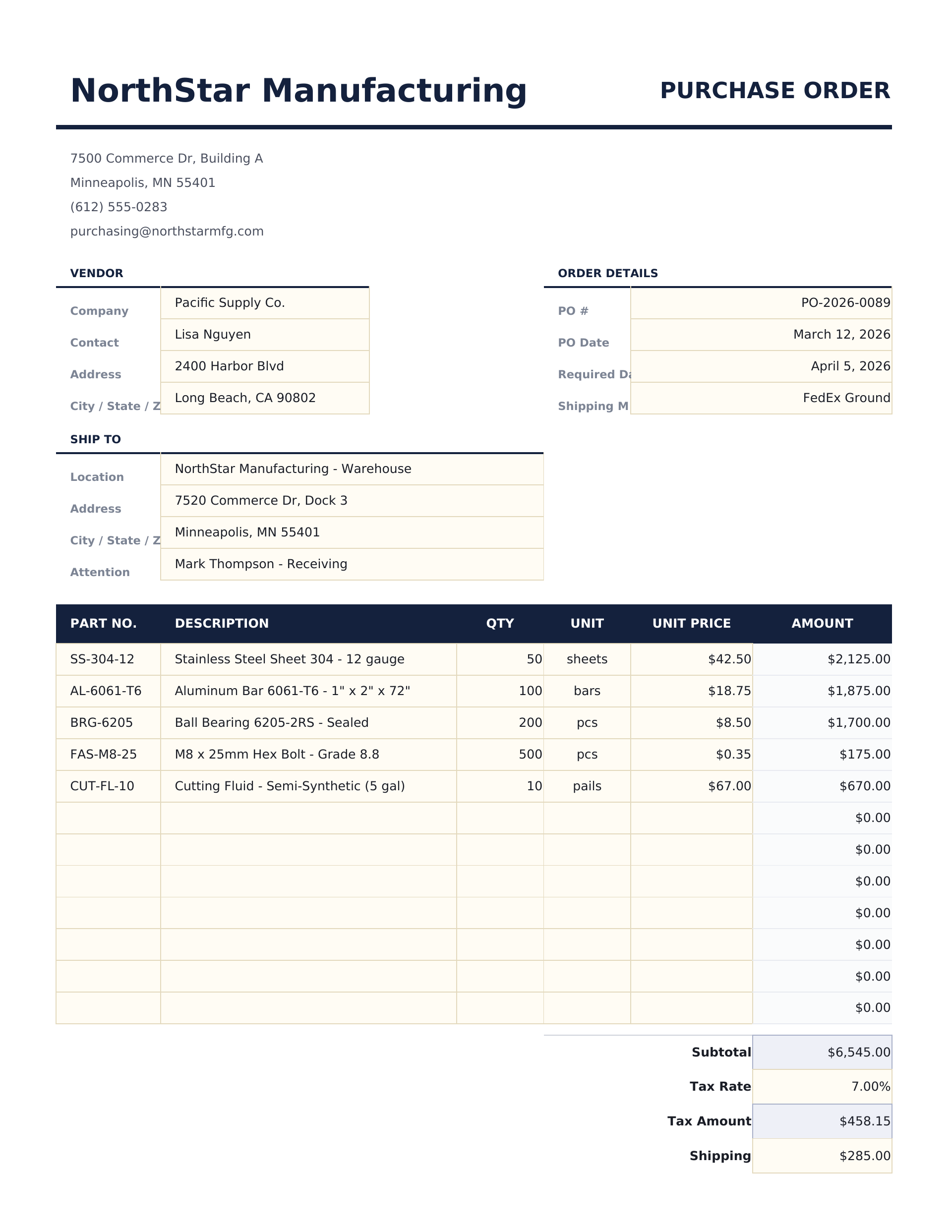 Purchase Order - Purchase Order