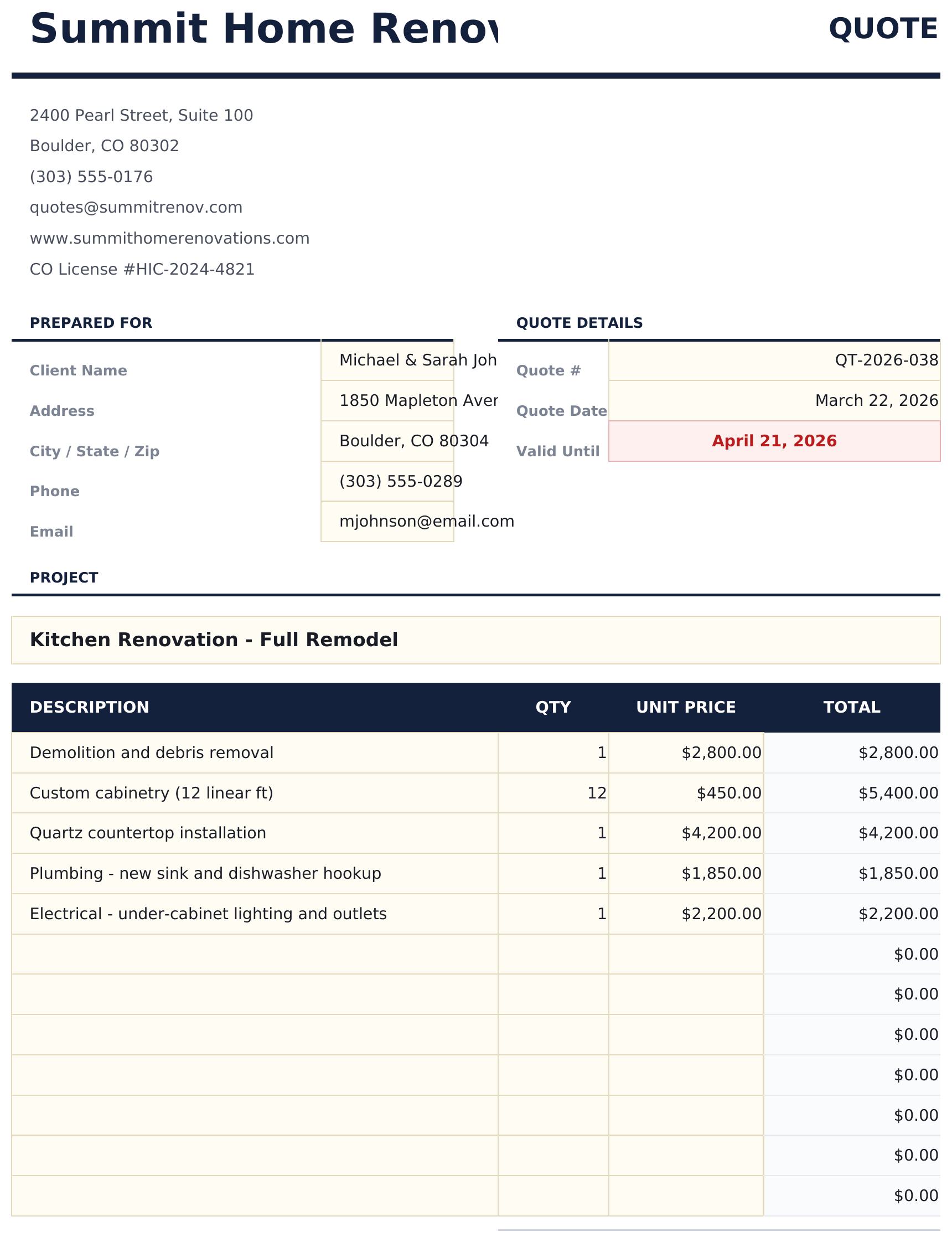 Quote Template - Quote