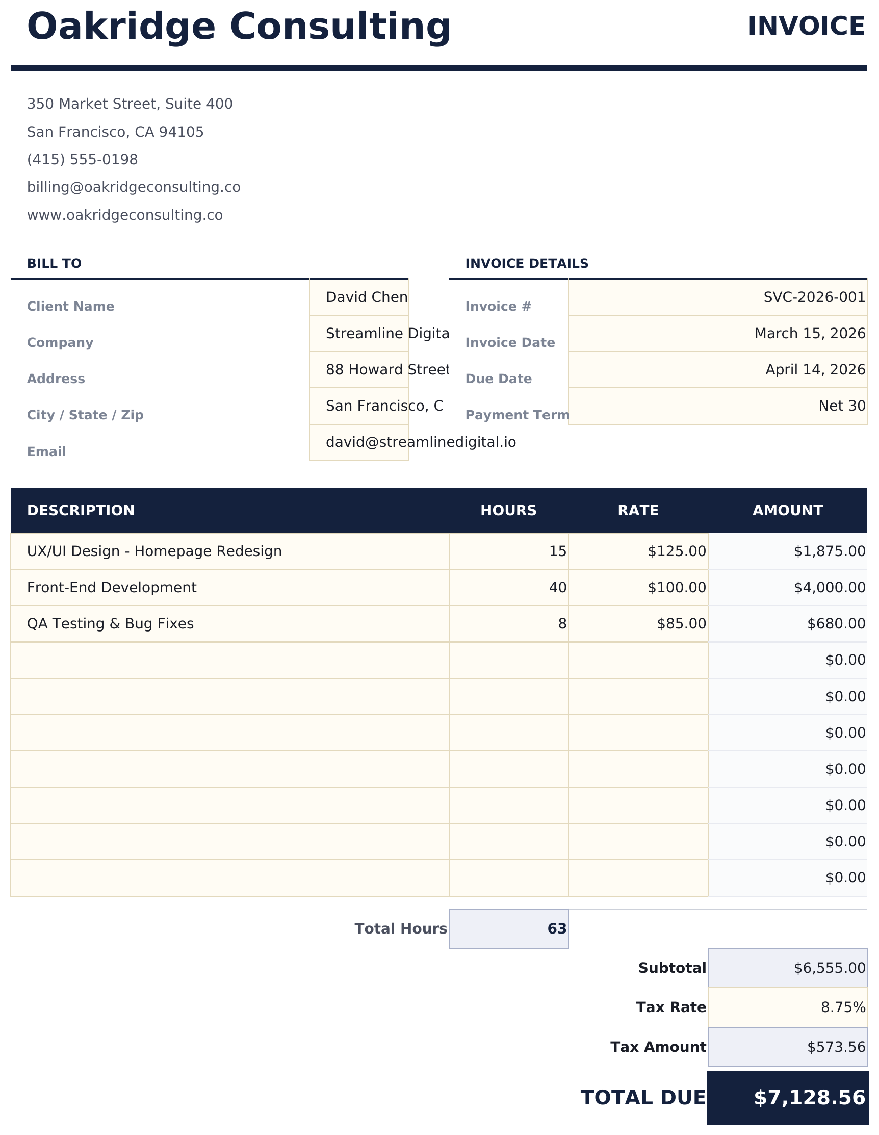 Service Invoice - Invoice