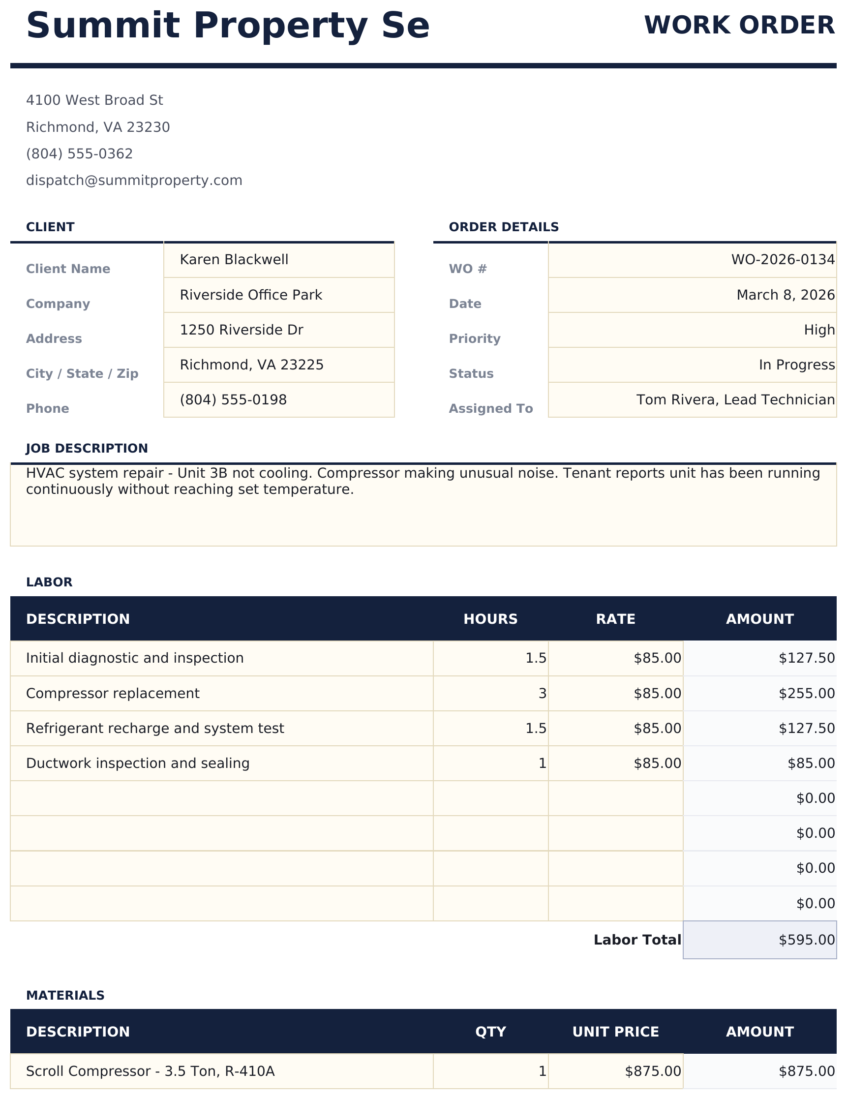 Work Order - Work Order