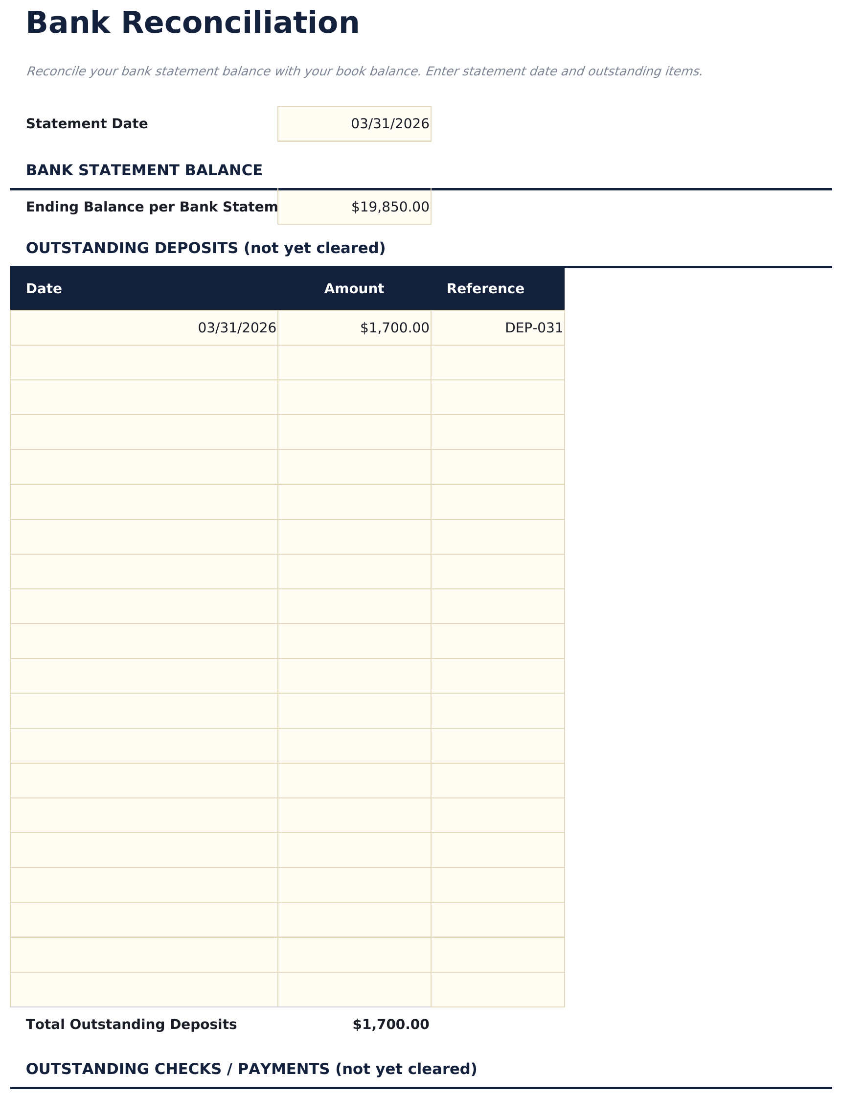 Small Business Bookkeeping Pro - Bank Reconciliation