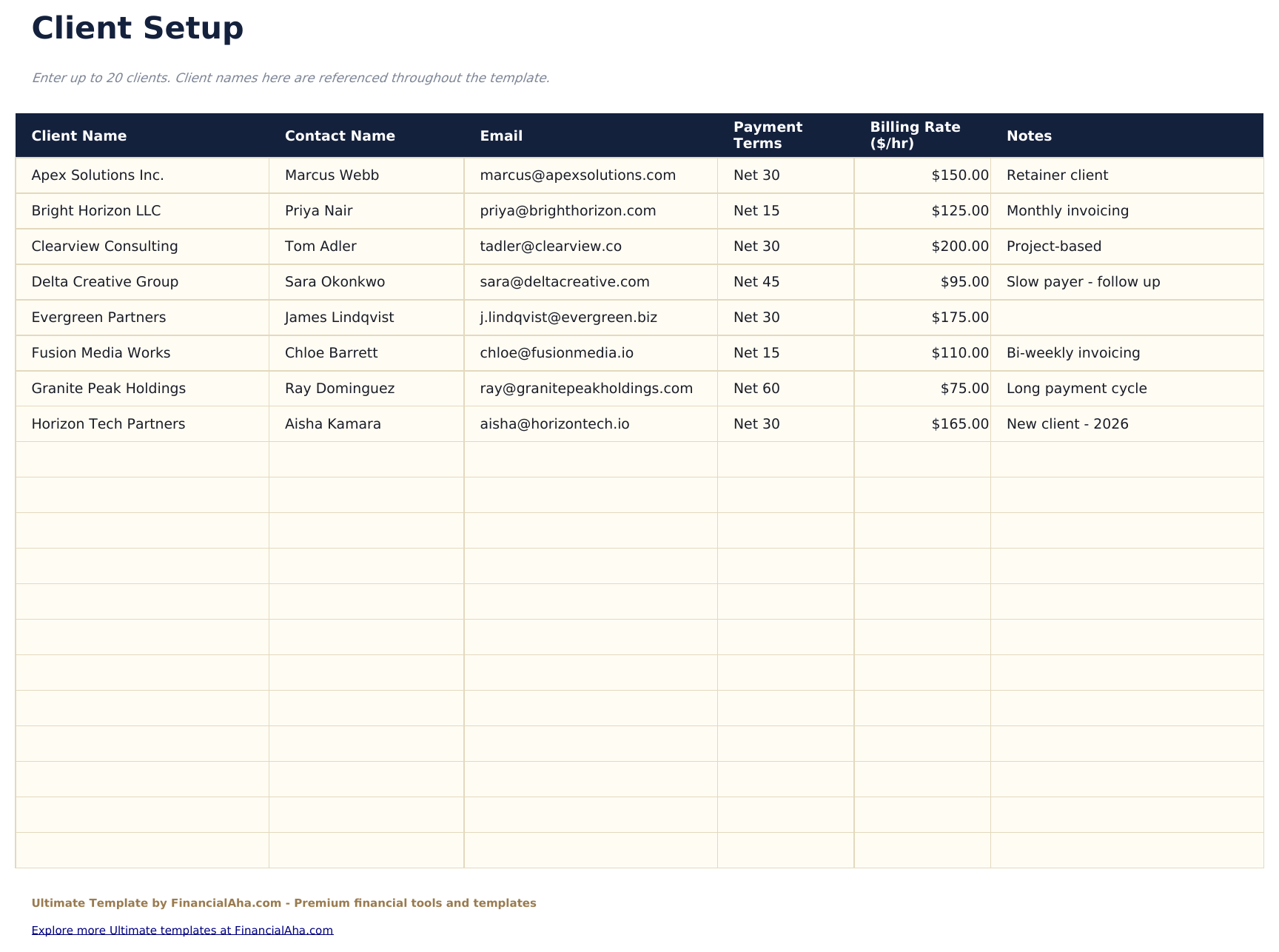 Billing Statement Ultimate - Client Setup